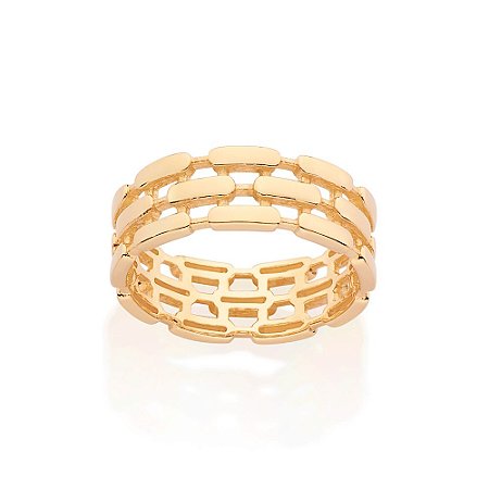 ANEL MASCULINO FOLHEADO A OURO PULSEIRA DE RELÓGIO ROMMANEL 513474