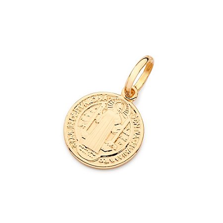 PINGENTE MEDALHA FOLHEADO A OURO SÃO BENTO. MED 2,8CM ROMMANEL 542835