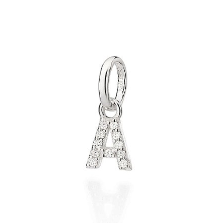 PINGENTE PRATA 925 LETRA COM ZIRCÔNIAS. MED 1,3CM ROMMANEL 840109