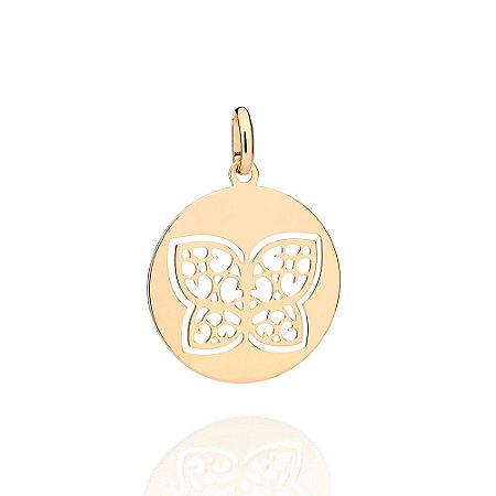 PINGENTE BORBOLETA VAZADA FOLHEADO A OURO. MED 3CM ROMMANEL 542855