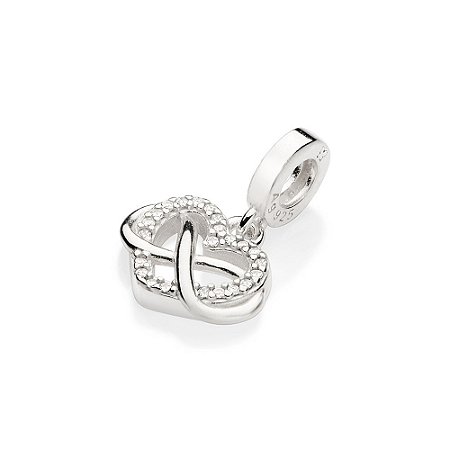 BERLOQUE CORAÇÃO INFINITO PRATA 925 COM ZIRCÔNIAS. MED 1,9CM ROMMANEL 840092