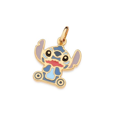 PINGENTE STITCH FOLHEADO A OURO COM APLIQUE DE RESINA COLORIDO. MED 2,3CM ROMMANEL 542863