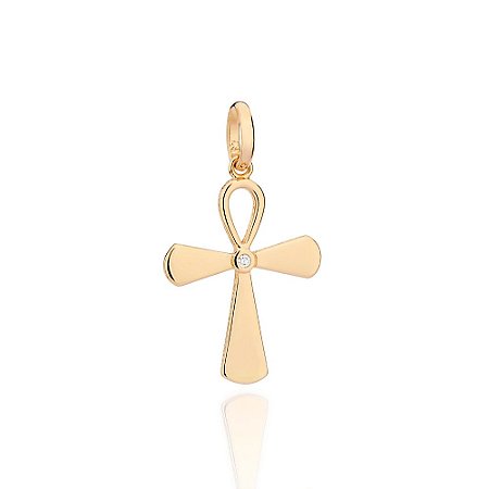 PINGENTE CRUZ FOLHEADO A OURO. MED 3,5CM ROMMANEL 542872