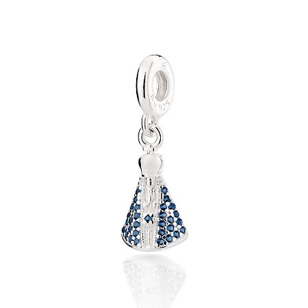 BERLOQUE PRATA 925 NOSSA SENHORA APARECIDA COM ZIRCÔNIAS. MED 2CM ROMMANEL 840139