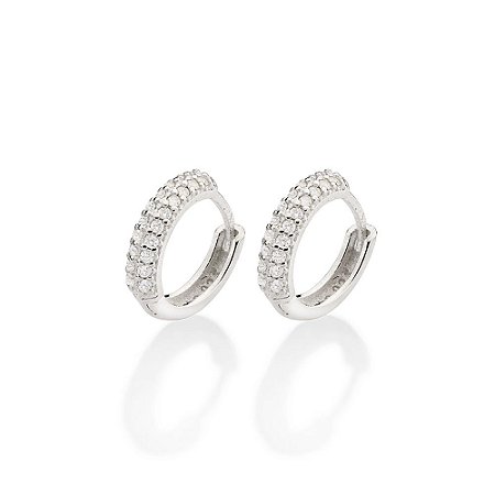 ARGOLA PRATA 925 COM ZIRCÔNIAS. MED 1,4CM DE DIÂMETRO ROMMANEL 820169