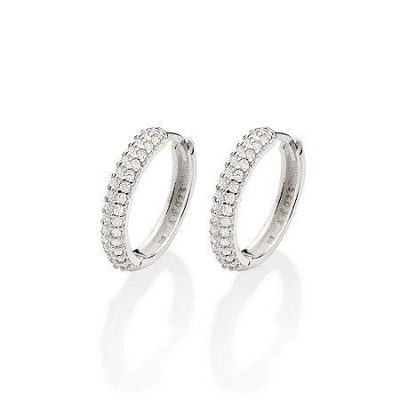 ARGOLA PRATA 925 COM ZIRCÔNIAS. MED 1,7CM DE DIÂMETRO ROMMANEL 820170