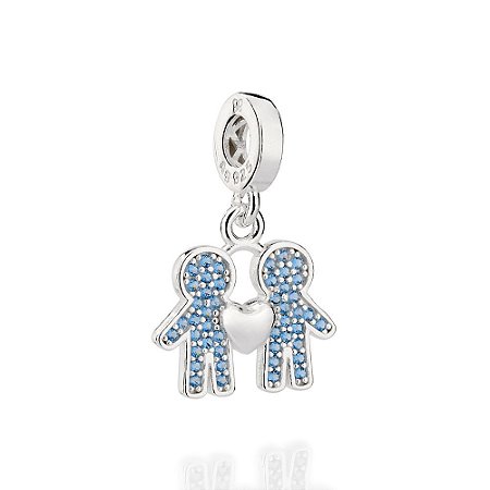 BERLOQUE DOIS MENINOS PRATA 925 CO ZIRCÔNIAS. MED 2,3CM ROMMANEL 840153