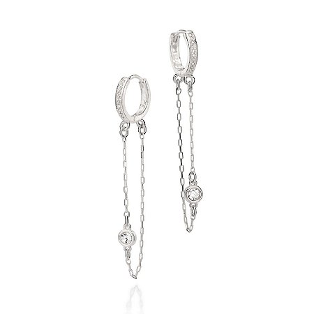ARGOLA PRATA 925 COM ZIRCÔNIAS. MED 5CM ROMMANEL 820167