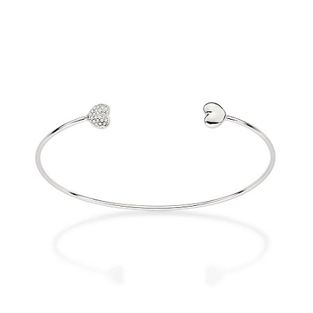 BRACELETE PRATA 925 CORAÇÃO COM ZIRCÔNIAS. MED 7CM ROMMANEL 850072