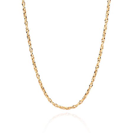 GARGANTILHA FOLHEADO A OURO ELOS OVAIS. MED 50CM ROMMANEL 532550