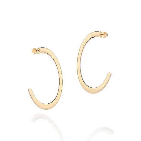 ARGOLA FOLHEADO A OURO LISA ABAULADA. MED 4,4CM ROMMANEL 527369