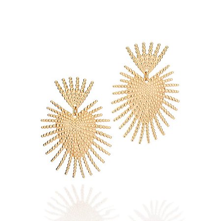 MAXI BRINCO FOLHEADO A OURO SAGRADO CORAÇÃO, MED 4,9CM ROMMANEL 527373
