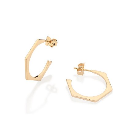 ARGOLA ANGULAR FOLHEADO A OURO. MED 2,3CM ROMMANEL 527383