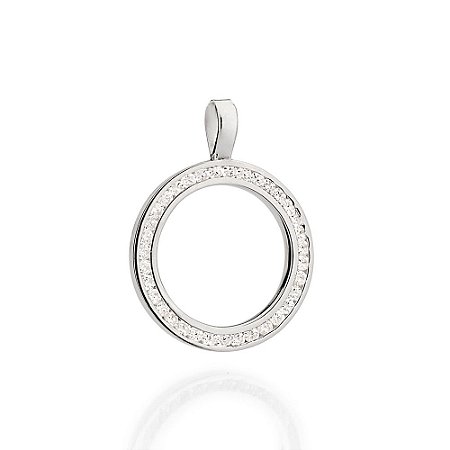 PINGENTE CÍRCULO PRATA 925 COM ZIRCÔNIAS. MED 2,8CM ROMMANEL 840127