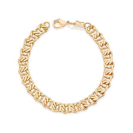 PULSEIRA FOLHEADO A OURO ELOS DUPLOS. MED 20CM ROMMANEL 552177