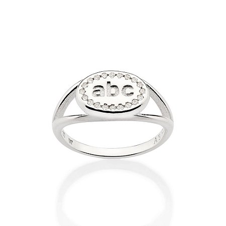 ANEL INFANTIL ABC PRATA 925 COM ZIRCÔNIAS ROMMANEL 810288