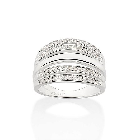MAXI ANEL PRATA 925 COM ZIRCÔNIAS ROMMANEL 810298