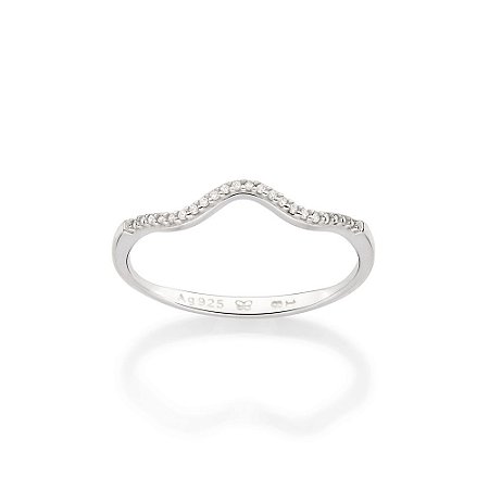 ANEL SKINNY PRATA 925 ARO ONDULADO COM ZIRCÔNIAS ROMMANEL 810309