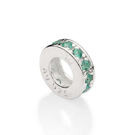 BERLOQUE STOPPER SEPARADOR PRATA 925 COM ZIRCÔNIAS VERDE CLARO. MED 0,8CM ROMMANEL 840143