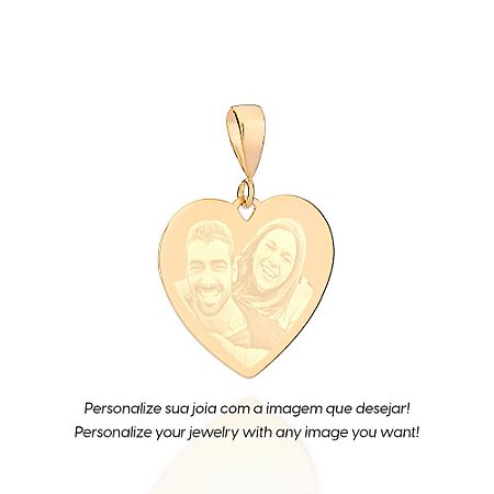PINGENTE MEDALHA CORAÇÃO FOLHEADO A OURO PERSONALIZÁVEL. MED 3,2CM ROMMANEL 542810