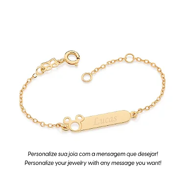 PULSEIRA INFANTIL PERSONALIZÁVEL MICKEY BABY. MED 14CM ROMMANEL 552163