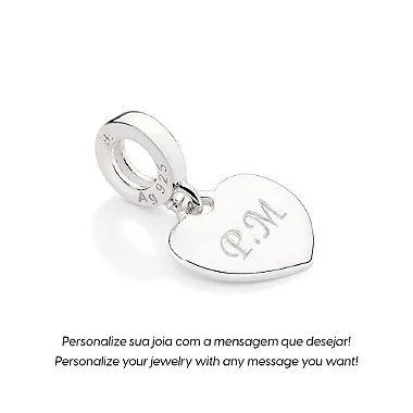 BERLOQUE CORAÇÃO LISO PERSONALIZÁVEL PRATA 925. MED 1,8CM ROMMANEL 840121
