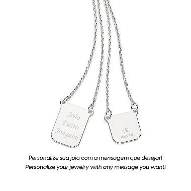 ESCAPULÁRIO MASCULINO PERSONALIZÁVEL PRATA 925 PAI E FILHO. MED 68CM ROMMANEL 830114