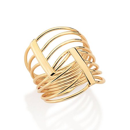 MAXI ANEL OITO FIOS FOLHEADO A OURO ROMMANEL 513560