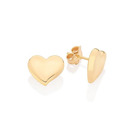 BRINCO CORAÇÃO MARTELADO FOLHEADO A OURO. MED 1,2CM ROMMANEL 527253