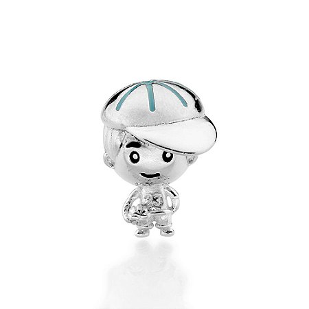 BERLOQUE PASSANTE PRATA 925 MENINO COM BONÉ. MED 1,3CM ROMMANEL 840192