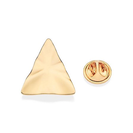 BROCHE FOLHEADO A OURO TRIÂNGULO COM TEXTURA ONDULADA. MED 2,70CM ROMMANEL 542884