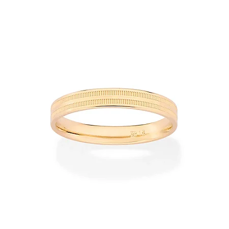 ALIANÇA FOLHEADO A OURO COM FRISOS 3MM ROMMANEL 513534