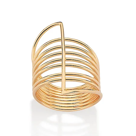MAXI ANEL OITO AROS FOLHEADO A OURO ROMMANEL 513535