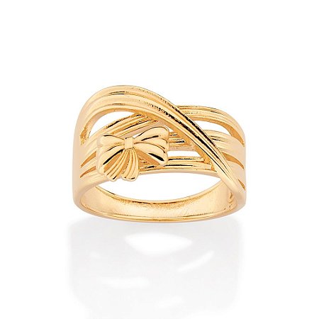 ANEL FOLHEADO A OURO ARO ENTRELAÇADO COM LAÇO ROMMANEL 513548