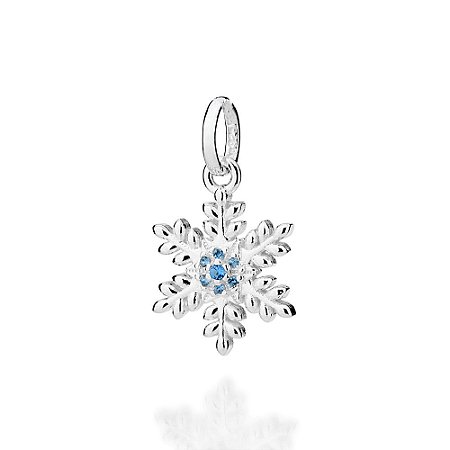PINGENTE PRATA 925 FLOCO DE NEVE COM ZIRCÔNIAS AZUL CLARO. MED 2,3CM ROMMANEL 840213