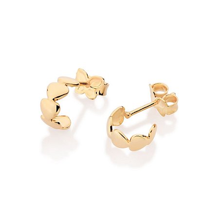 ARGOLA CORAÇÕES FOLHEADO A OURO. MED 1,70CM ROMMANEL 527482