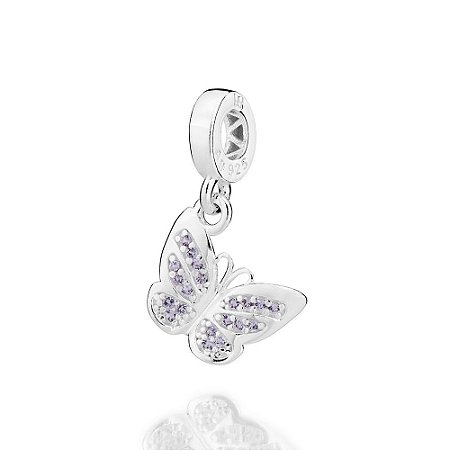BERLOQUE PRATA 925 BORBOLETA COM ZIRCÔNIAS. MED 1,9CM ROMMANEL 840226