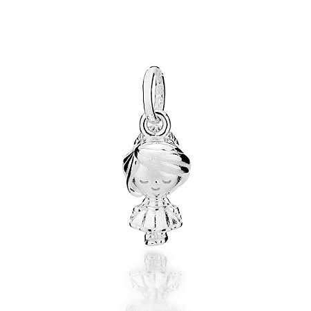 PINGENTE MENINA DE VESTIDO PRATA 925. MED 2CM ROMMANEL 840229