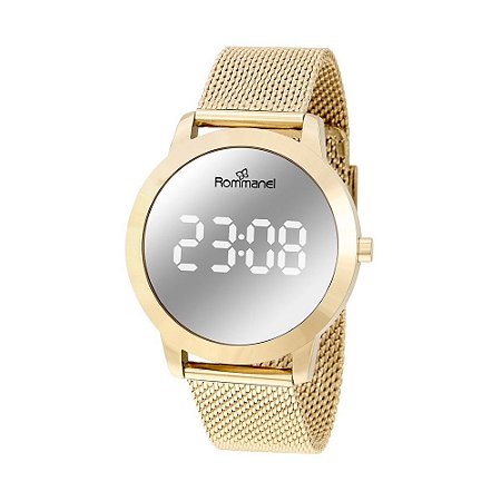 RELÓGIO DIGITAL LED DOURADO ROMMANEL 650012