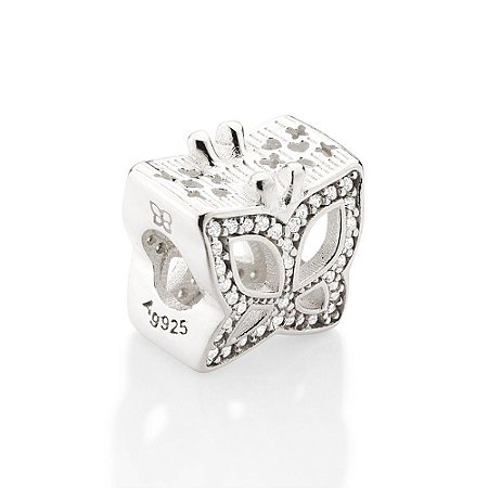 BERLOQUE PASSANTE BORBOLETA PRATA 925 COM ZIRCÔNIAS. MED 1,1CM ROMMANEL 840096