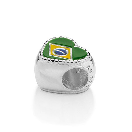 BERLOQUE PASSANTE PRATA 925 BANDEIRA DO BRASIL. MED 1CM ROMMANEL 840240
