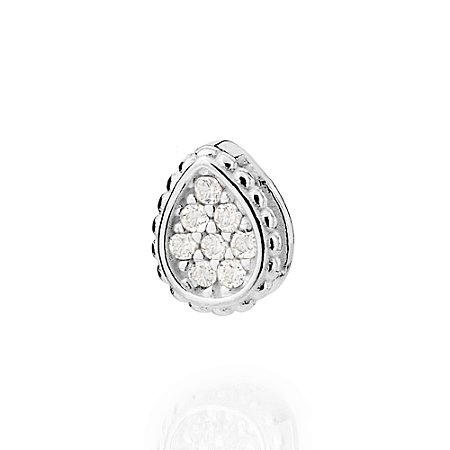 PINGENTE GOTA PRATA 925 COM ZIRCÔNIAS. MED 0,70CM ROMMANEL 840209