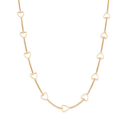 GARGANTILHA CORAÇÕES FOLHEADO A OURO. MED 50CM ROMMANEL 532609