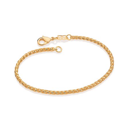 PULSEIRA PALMEIRA FOLHEADO A OURO. MED 19CM ROMMANEL 552192