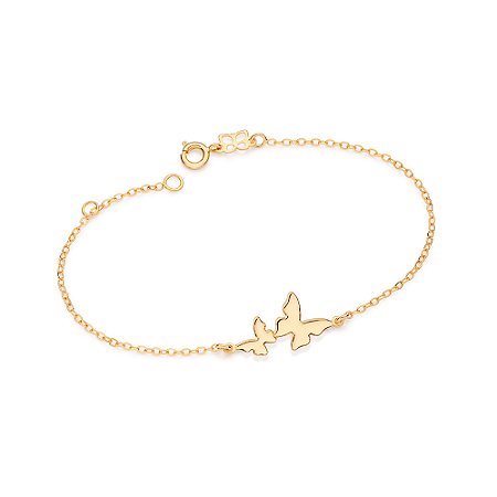 PULSEIRA BORBOLETAS FOLHEADO A OURO. MED 19CM ROMMANEL 552211
