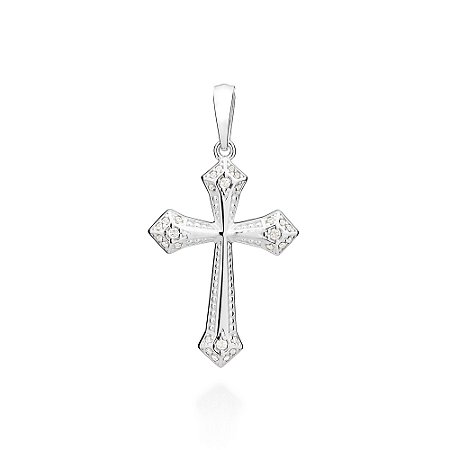 MAXI PINGENTE MASCULINO PRATA 925 CRUZ COM ZIRCÔNIAS. MED 5CM ROMMANEL 840273