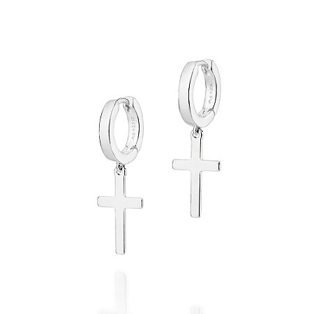 ARGOLA MASCULINA PRATA 925 CRUZ LISA PENDURADA. MED 2,6CM ROMMANEL 820271