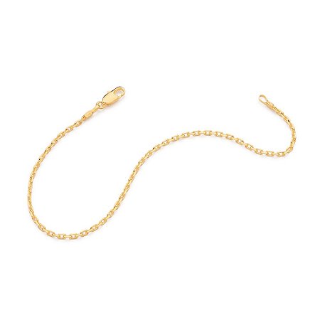 PULSEIRA MASCULINA FOLHEADO A OURO ELO CADEADO. MED 21CM ROMMANEL 552210