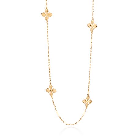 GARGANTILHA FLORES FOLHEADO A OURO. MED 60CM ROMMANEL 532594
