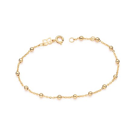 PULSEIRA BOLAS FOLHEADO A OURO. MED 19CM ROMMANEL 552203